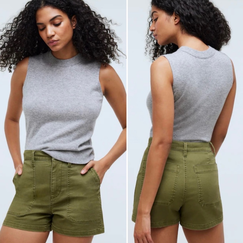 Madewell The Perfect Vintage High Rise Fatigue Shorts in Desert Olive Size 27